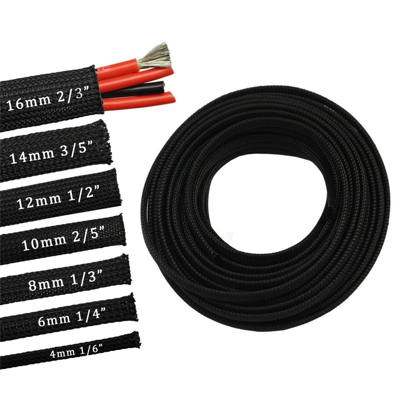CBAZY 30ft PET Expandable Sleeving Wire Cable Sleeve (1/6", Blue&Black) - Image 1